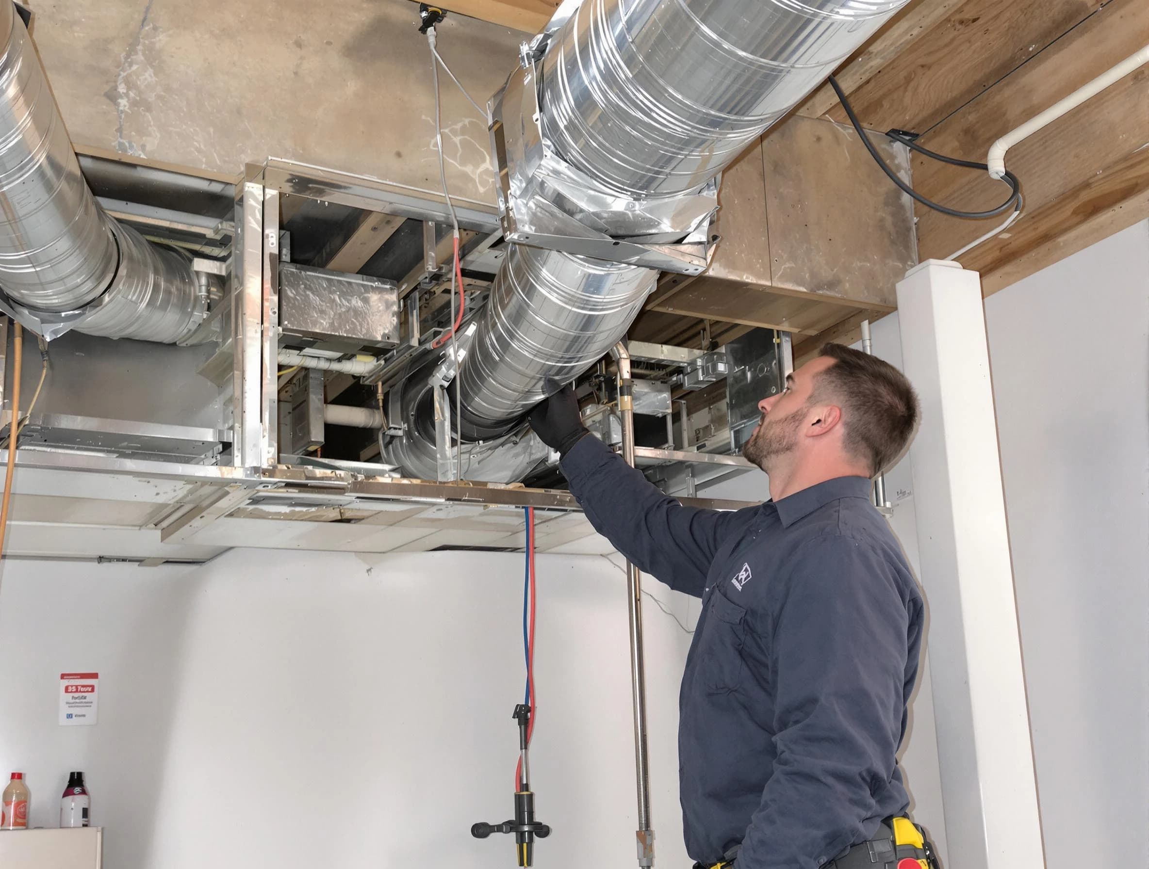 Fountain Hills Air Duct Cleaning technician performing professional air duct repair using specialized tools in Fountain Hills