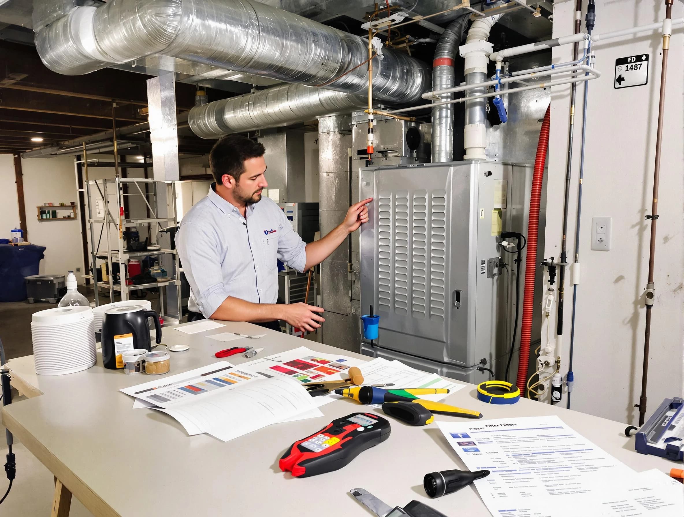 Fountain Hills Air Duct Cleaning inspector conducting detailed filter system evaluation using professional diagnostic tools in Fountain Hills