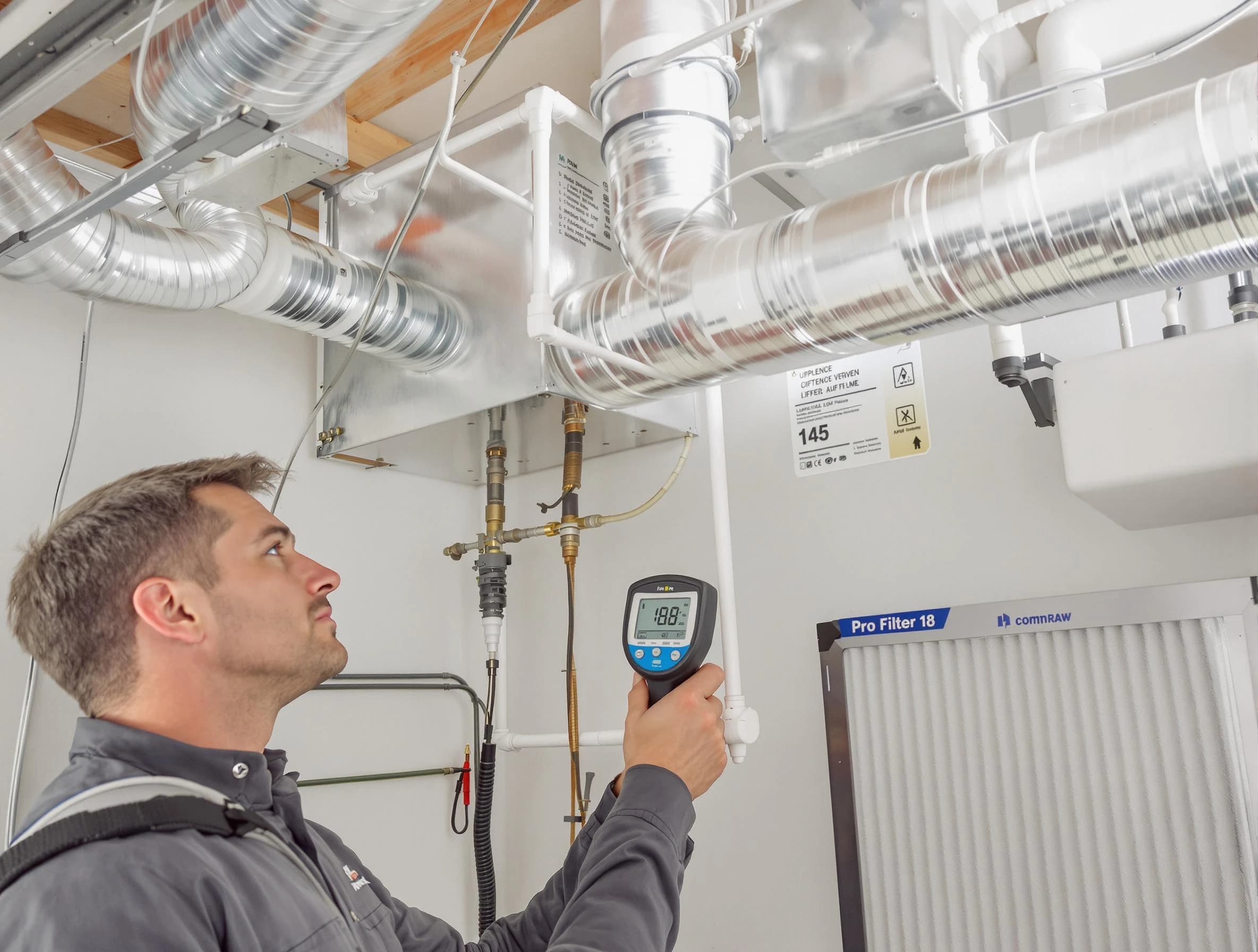 Fountain Hills Air Duct Cleaning expert conducting detailed filter system inspection using diagnostic tools in Fountain Hills