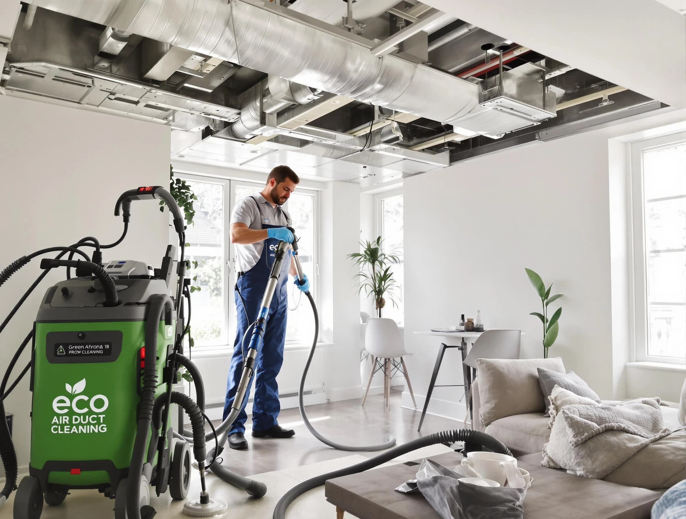 Fountain Hills Air Duct Cleaning technician performing eco-friendly duct cleaning using sustainable methods in Fountain Hills