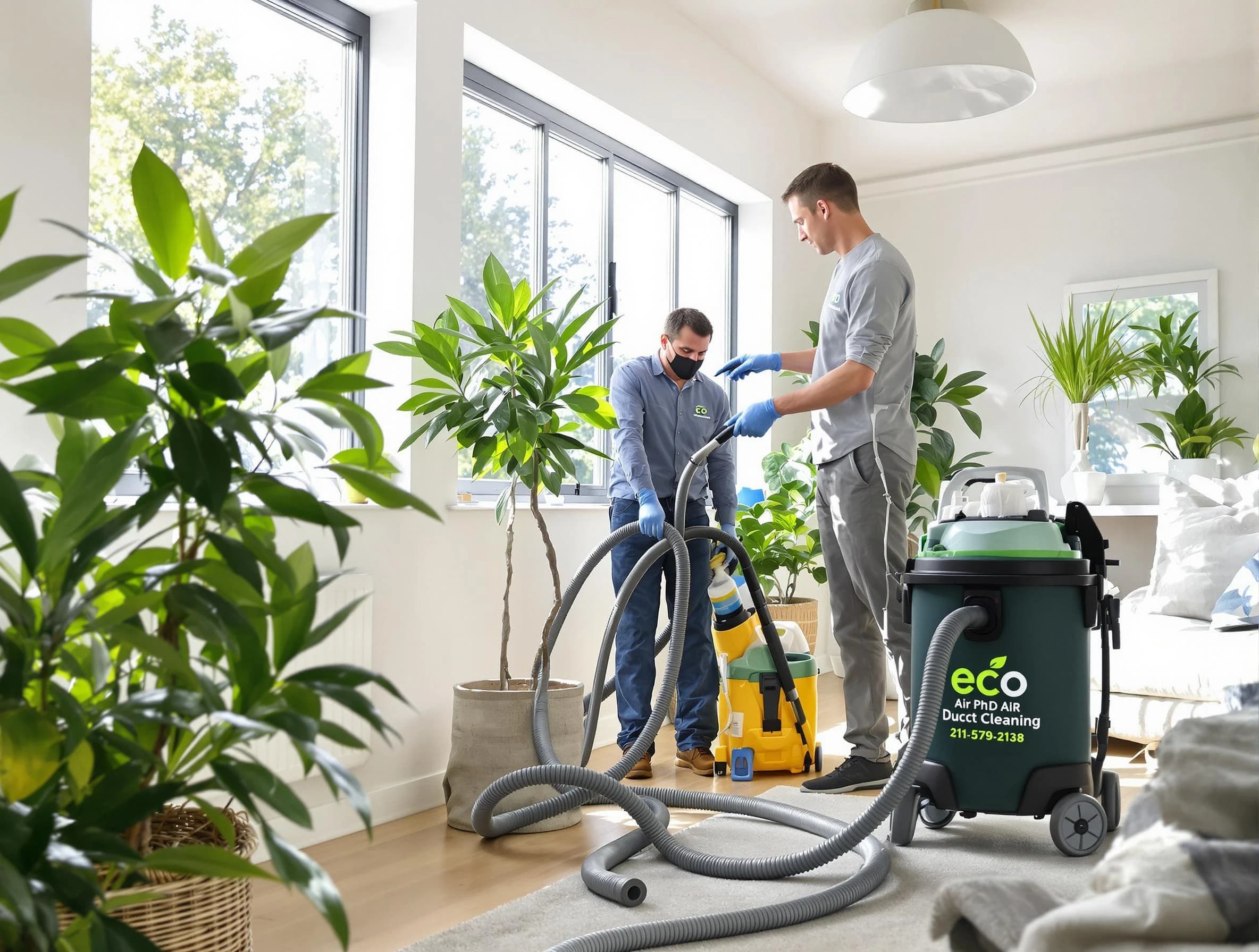 Fountain Hills Air Duct Cleaning technician performing eco-friendly duct cleaning using sustainable methods in Fountain Hills
