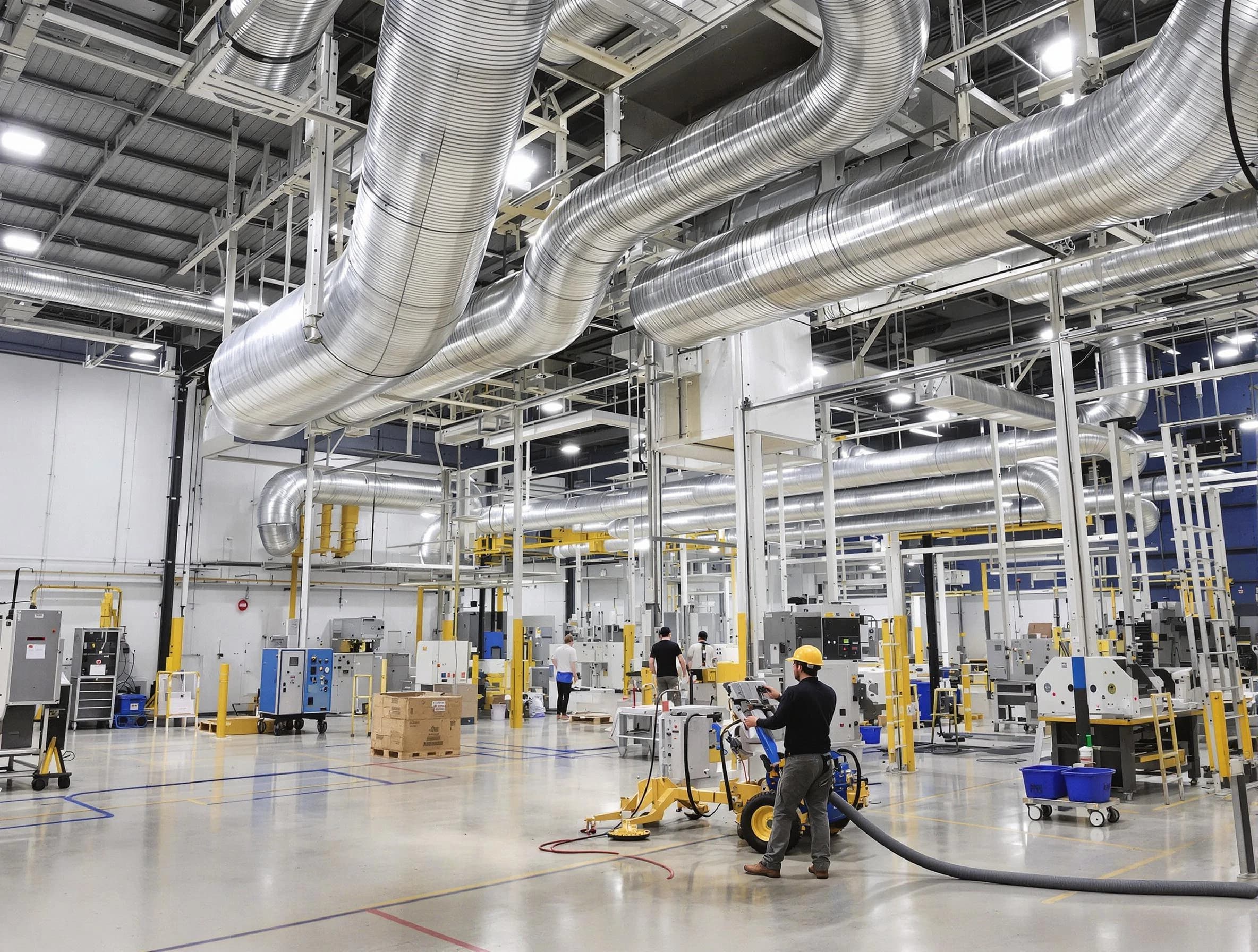 Fountain Hills Air Duct Cleaning team performing comprehensive industrial duct cleaning at a large facility in Fountain Hills