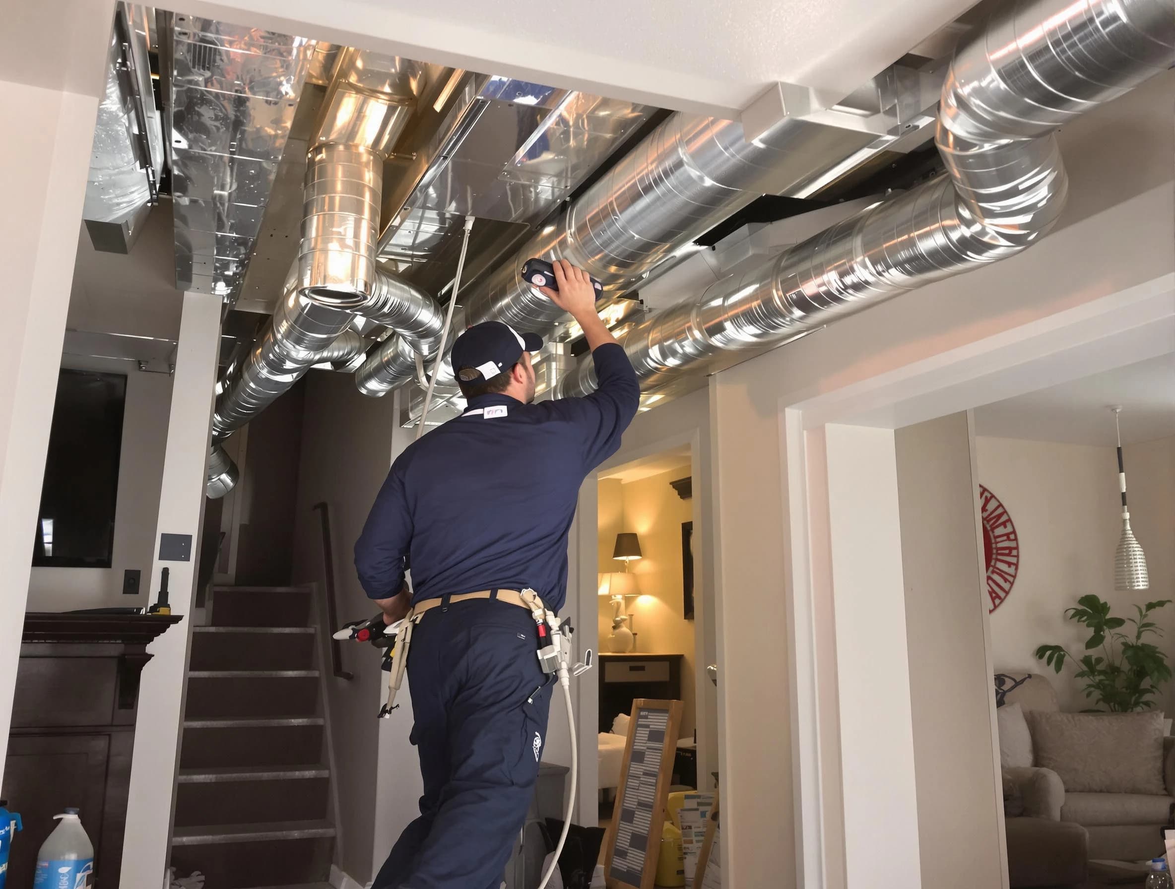 Fountain Hills Air Duct Cleaning expert performing specialized duct cleaning in a mobile home in Fountain Hills