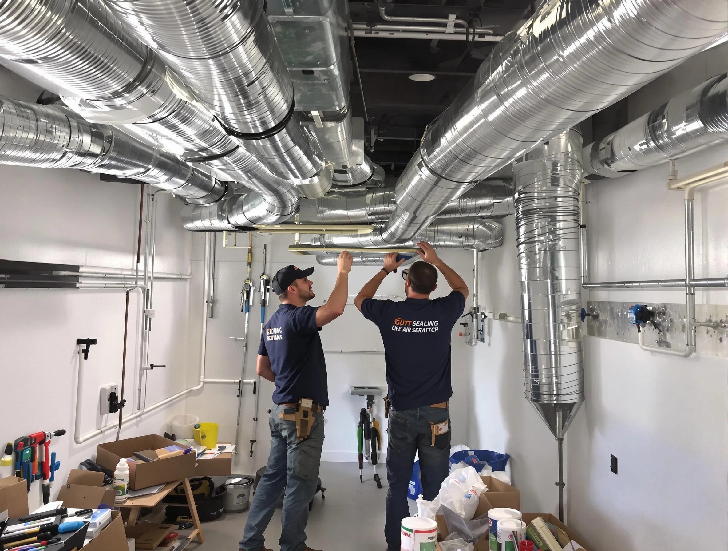 Fountain Hills Air Duct Cleaning technician applying professional duct sealing solutions in Fountain Hills