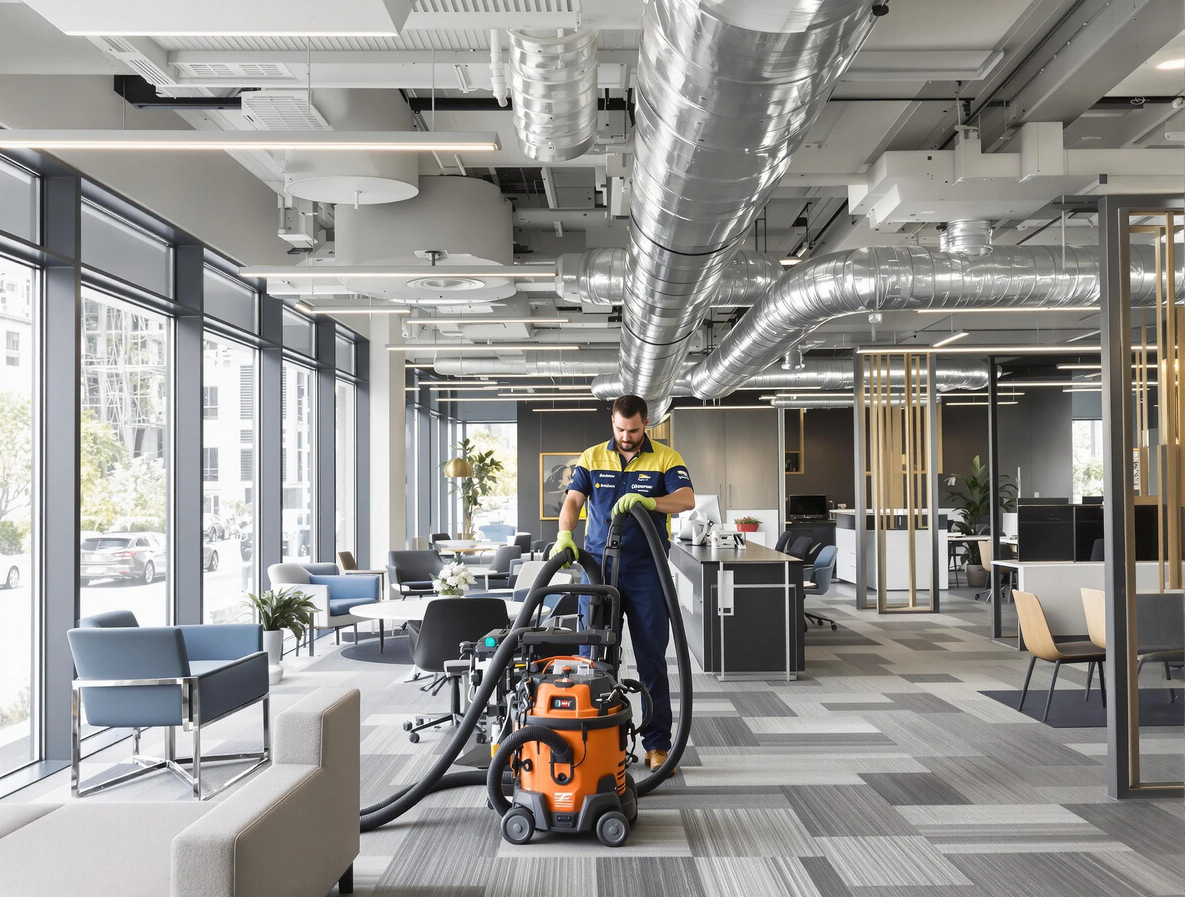 Fountain Hills Air Duct Cleaning team performing thorough commercial duct cleaning at a Fountain Hills business center